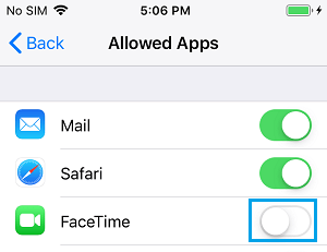 Отключить FaceTime на iPhone с помощью экранного времени