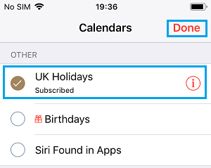 Показать праздники Великобритании в календаре iPhone