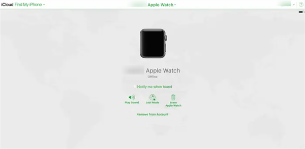 Отключить Find My Apple Watch в iCloud