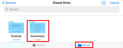 Папки в iCloud Drive