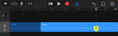 Разделение песни в конечной точке в GarageBand