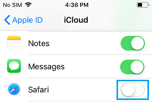 Отключить синхронизацию Safari с iCloud на iPhone