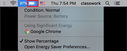 Проверьте состояние батареи на MacBook