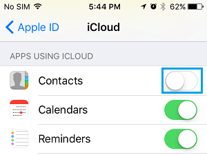 Отключить iCloud от доступа к контактам на iPhone