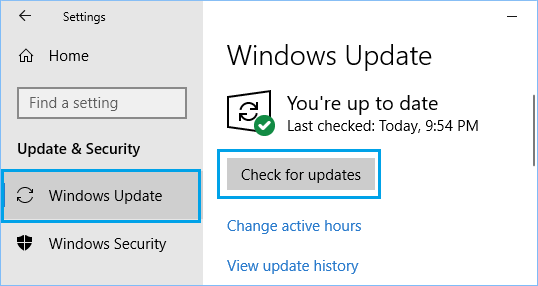 Проверить наличие обновлений Windows