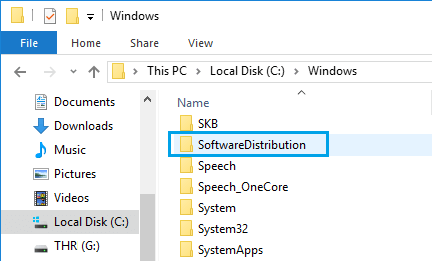Папка SoftwareDistribution в Windows 10