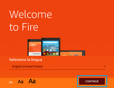 Выберите язык в Kindle Fire