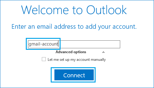 Добавить учетную запись Gmail в Microsoft Outlook