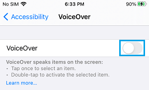 Отключить VoiceOver на iPhone