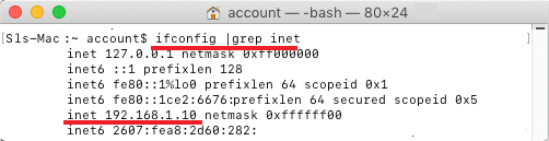Найти IP-адрес с помощью терминала на Mac
