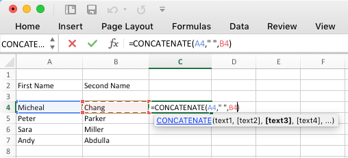 Функция объединения в Microsoft Excel