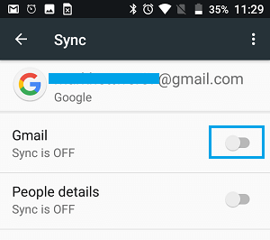 Отключить синхронизацию Gmail с iPhone