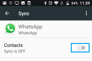 Отключить синхронизацию контактов WhatsApp с телефоном Android