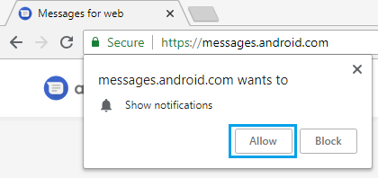 Разрешить уведомления о сообщениях Android на компьютере