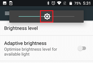Отрегулируйте уровень яркости на телефоне Android
