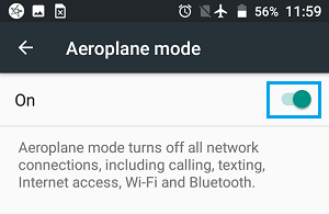 Включите режим полета на телефоне Android
