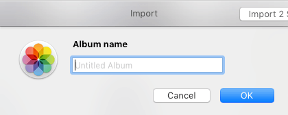 Укажите название для нового фотоальбома на Mac