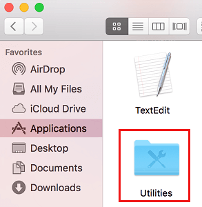 Папка с утилитами на Mac