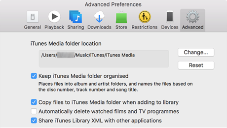 Как изменить расположение библиотеки iTunes на Mac - шаг 3