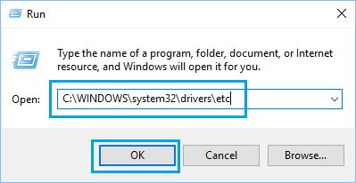 Открыть расположение файла Hosts в Windows 10