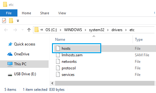 Открыть файл Hosts в Windows 10 