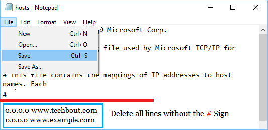 Изменить и сохранить файл Hosts в Windows 10