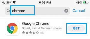Загрузите Google Chrome на iPhone