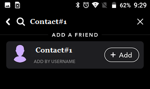 Поиск контакта в Snapchat 