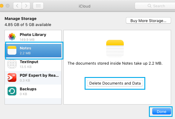 Удаление документов и данных для приложений на Mac