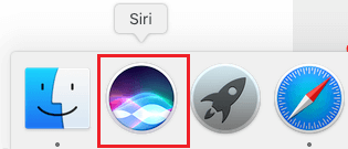 Доступ к Siri из док-станции на Mac
