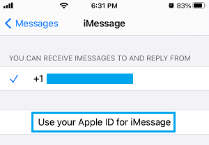 Используйте свой Apple ID для iMessage