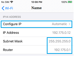 Настроить IP-адрес на iPhone