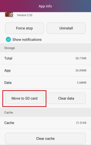 Как перенести приложения на SD-карту Huawei - Шаг 3