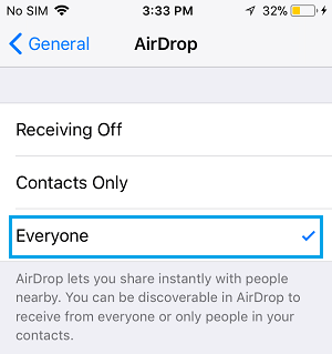 Разрешить AirDrop для всех на iPhone