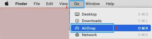 Опция AirDrop на Mac