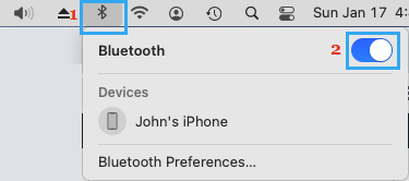 Включить Bluetooth на Mac