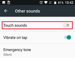 Отключить звук касания на телефоне Android