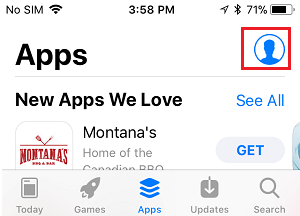 Значок профиля в App Store