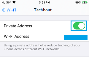 Использовать частный адрес Wi-Fi на iPhone