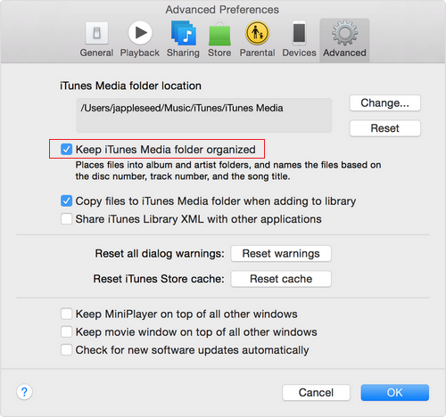 Как исправить исходный файл iTunes не удалось найти через организованную папку медиафайлов iTunes