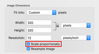Пропорциональное масштабирование изображения на Mac