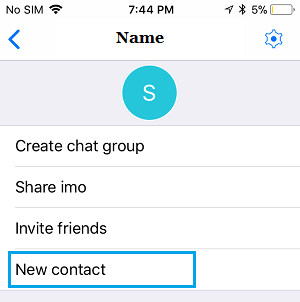 Новый вариант контакта в imo на iPhone