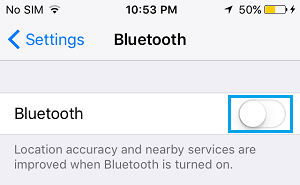 Выключите Bluetooth на iPhone
