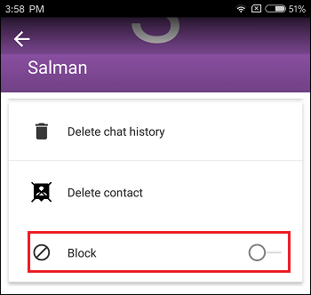 Заблокировать вариант контакта в imo на телефоне Android