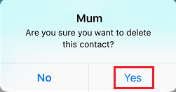 Вы уверены, что хотите удалить опцию контакта в imo на iPhone?