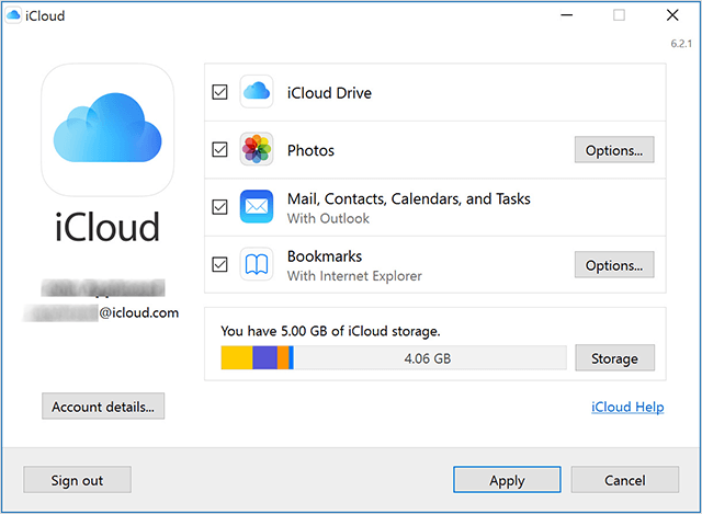 Просмотр электронной почты iCloud на ПК с Windows