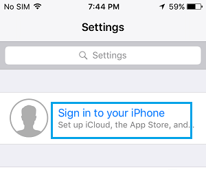 Войдите в iPhone, используя Apple ID
