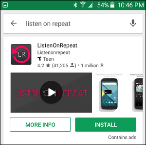 Слушайте в приложении Repeat в магазине Google Play