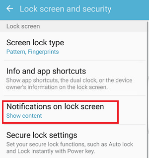 Уведомления на вкладке экрана блокировки на телефоне Samsung