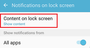 Контент на вкладке экрана блокировки на телефоне Samsung